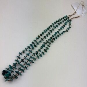 Authentic Turquoise & Heishi Beaded Necklace 36 in Double Strand